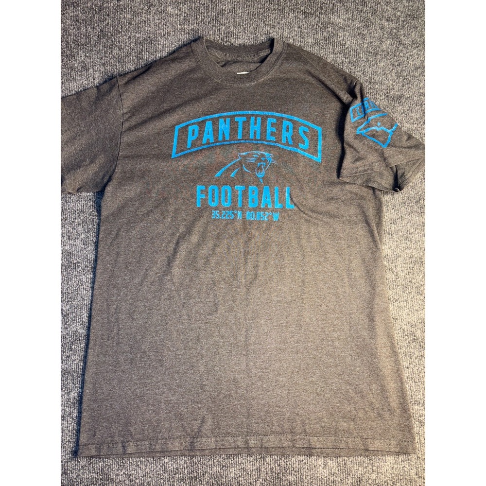 NFL Carolina Panthers‎ Team Apparel T Shirt Football Mens Medium Gray Pullover